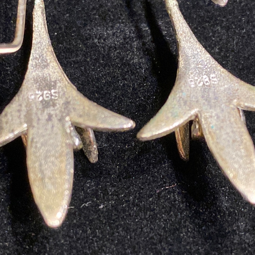 Sterling Silver Lily Earrings - Picture 3 of 11